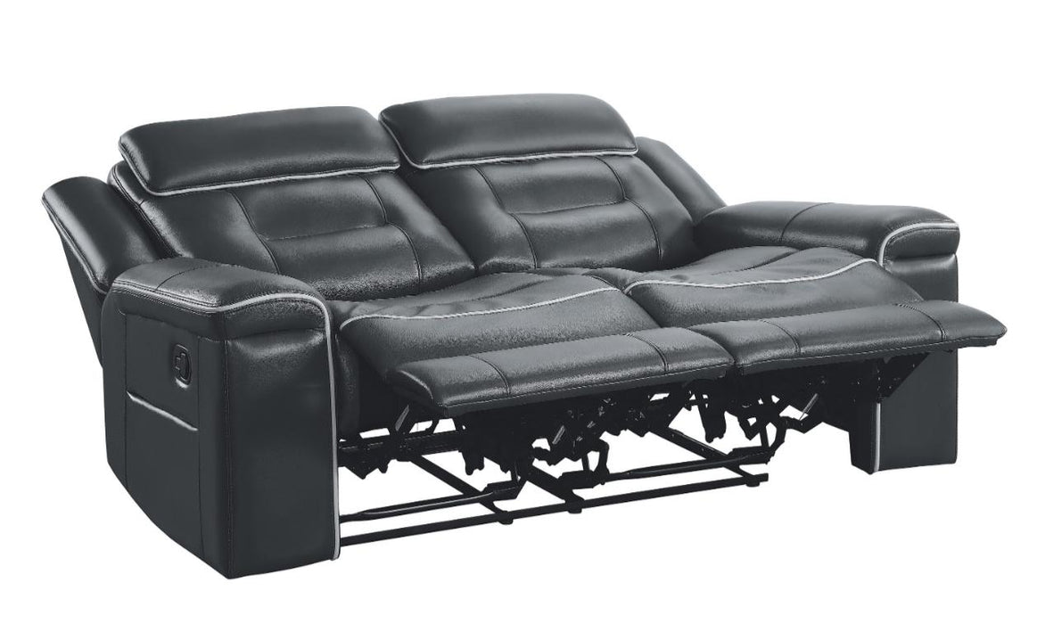 Darwan Double Lay Flat Reclining Loveseat in Dark Gray