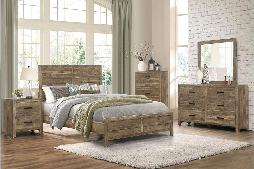 Mandan Queen Panel Bed in Weathered Pine 1910-1 - Dimensional Outlet Furniture (Oakland, CA)