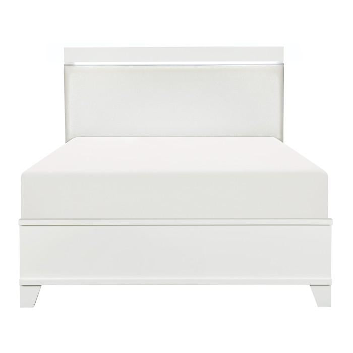 Kerren Queen Platform Bed in White 1678W-1 - Dimensional Outlet Furniture (Oakland, CA)