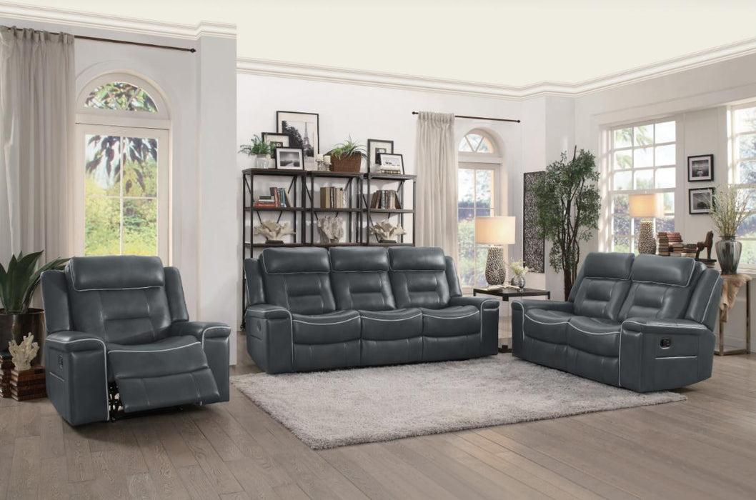 Darwan Double Lay Flat Reclining Loveseat in Dark Gray