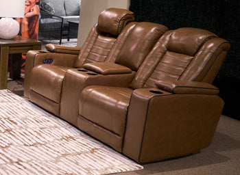 Gruaro Power Reclining Loveseat with Console - Dimensional Outlet Furniture (Oakland, CA)