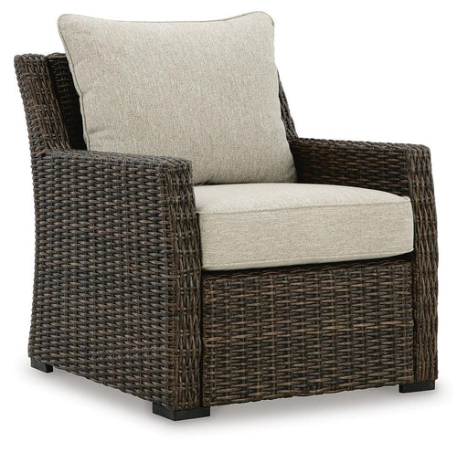 Brook Ranch Outdoor Lounge Chair with Cushion - Dimensional Outlet Furniture (Oakland, CA)