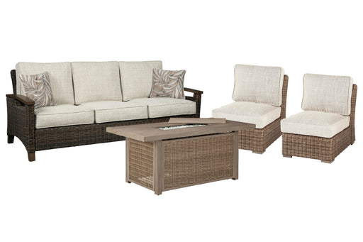 Beachcroft Outdoor Sofa, Lounge Chairs and Fire Pit - Dimensional Outlet Furniture (Oakland, CA)