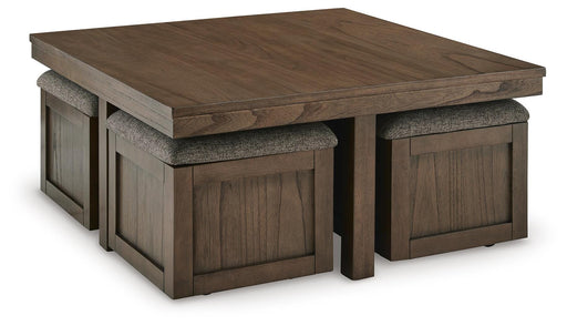 Boardernest Coffee Table with 4 Stools - Dimensional Outlet Furniture (Oakland, CA)