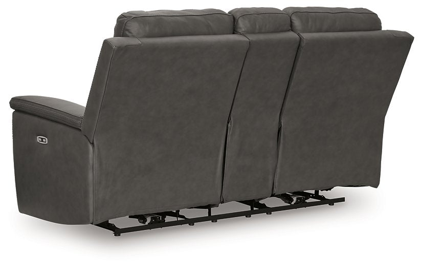 Bleckley Power Reclining Loveseat with Console - Dimensional Outlet Furniture (Oakland, CA)
