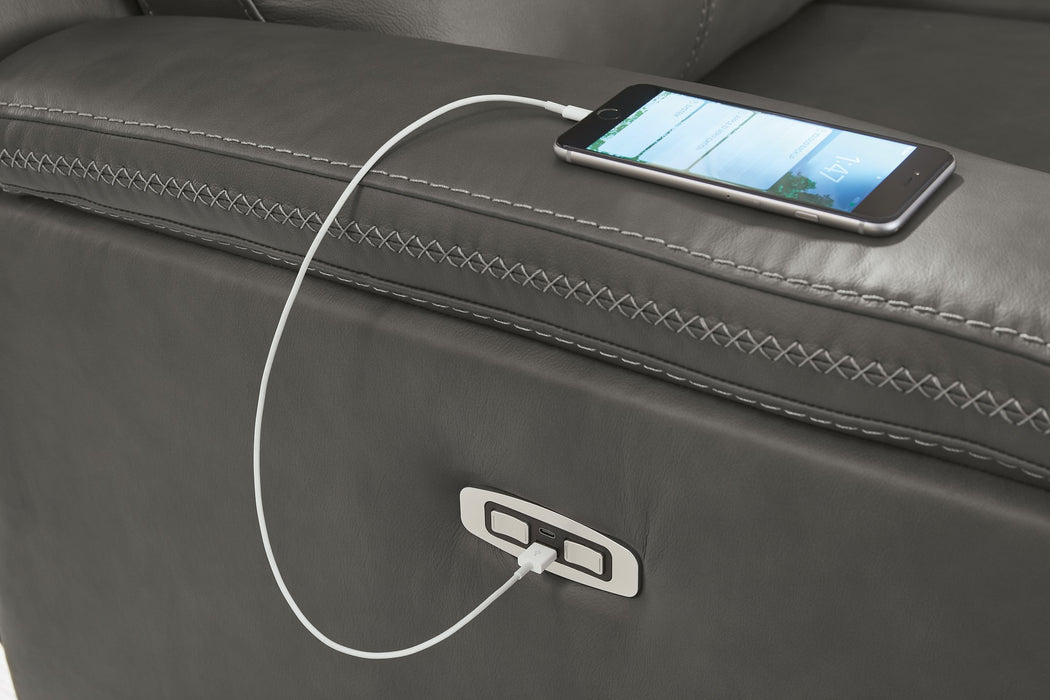 Bleckley Power Reclining Loveseat with Console - Dimensional Outlet Furniture (Oakland, CA)