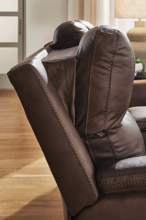 Bleckley Power Reclining Loveseat with Console - Dimensional Outlet Furniture (Oakland, CA)