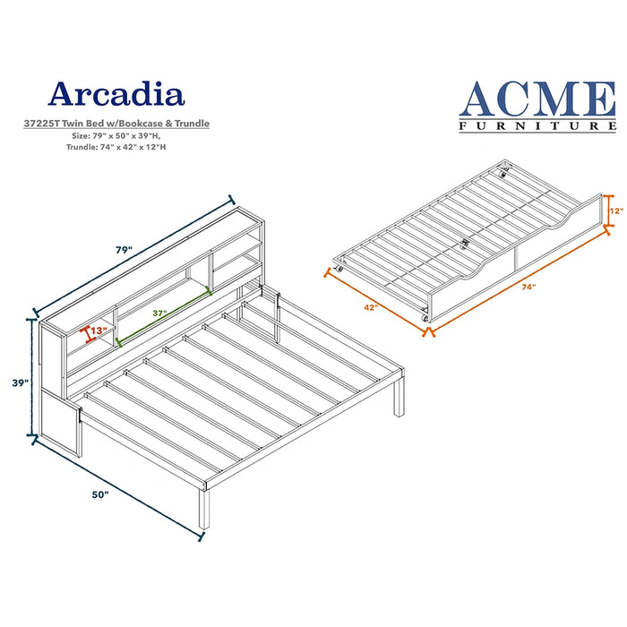 Twin Bed w/Trundle (Twin) & Storage