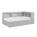 Orion-(4) Twin Bookcase Corner Platform Bed with Storage Boxes image
