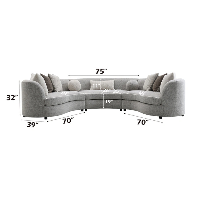Sectional Sofa w/9 Pillows
