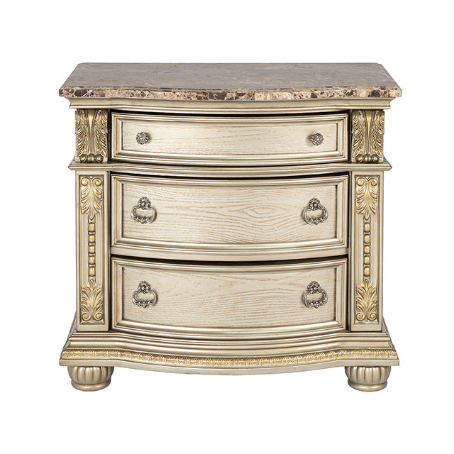 Fromberg Nightstand w/ Marble Top - Dimensional Outlet Furniture (Oakland, CA)