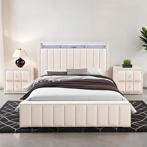 Farese Queen Bed w/ 2 Nightstands - Dimensional Outlet Furniture (Oakland, CA)