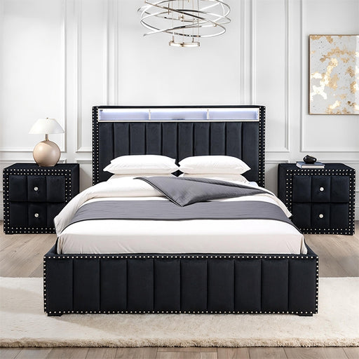 Farese Queen Bed w/ 2 Nightstands - Dimensional Outlet Furniture (Oakland, CA)