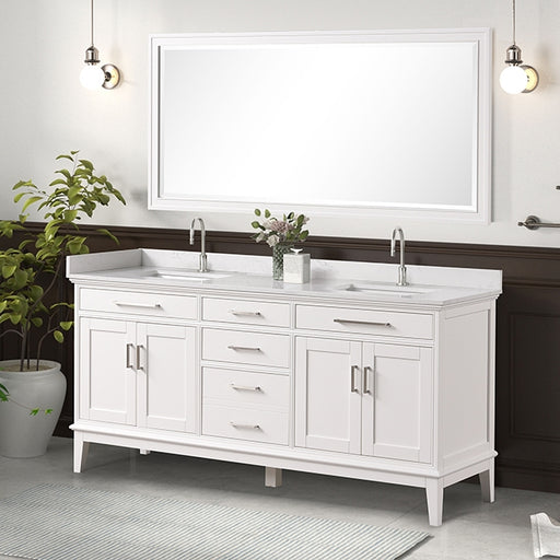 Almeria Vanity Set w/ Mirror - Dimensional Outlet Furniture (Oakland, CA)